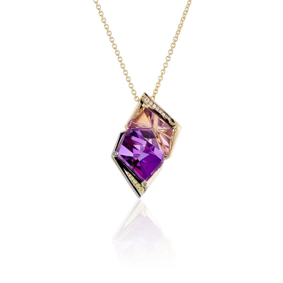 393717 Ametrine and Diamond Pendant